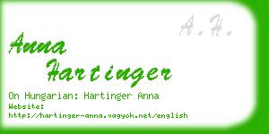 anna hartinger business card